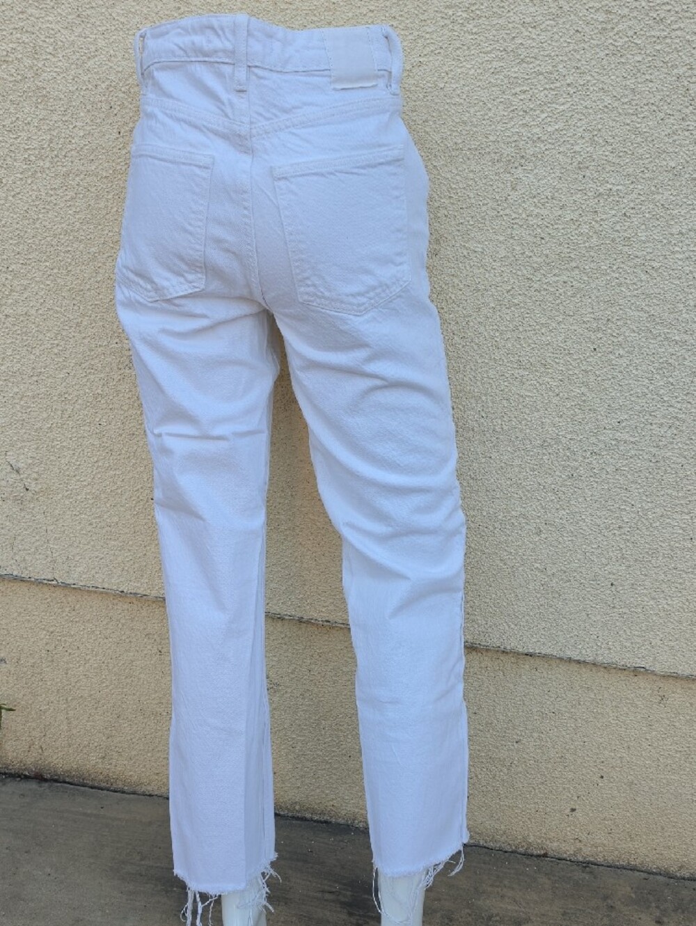 Zara White Casual Straight-Leg Pants